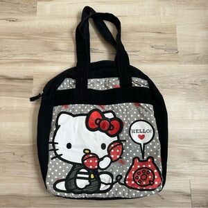 Sanrio Loungefly Hello Kitty Telephone Canvas Tote Bag Black Gray Red 2010